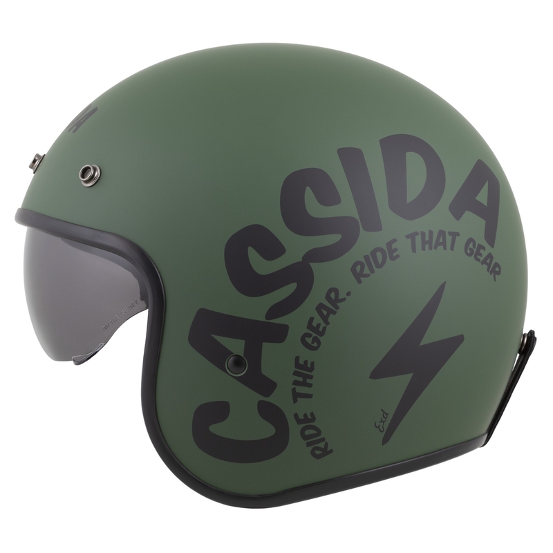 Cassida Oxygen 2.0 Gear open moottoripyöräilykypärä matta vihreä-musta
