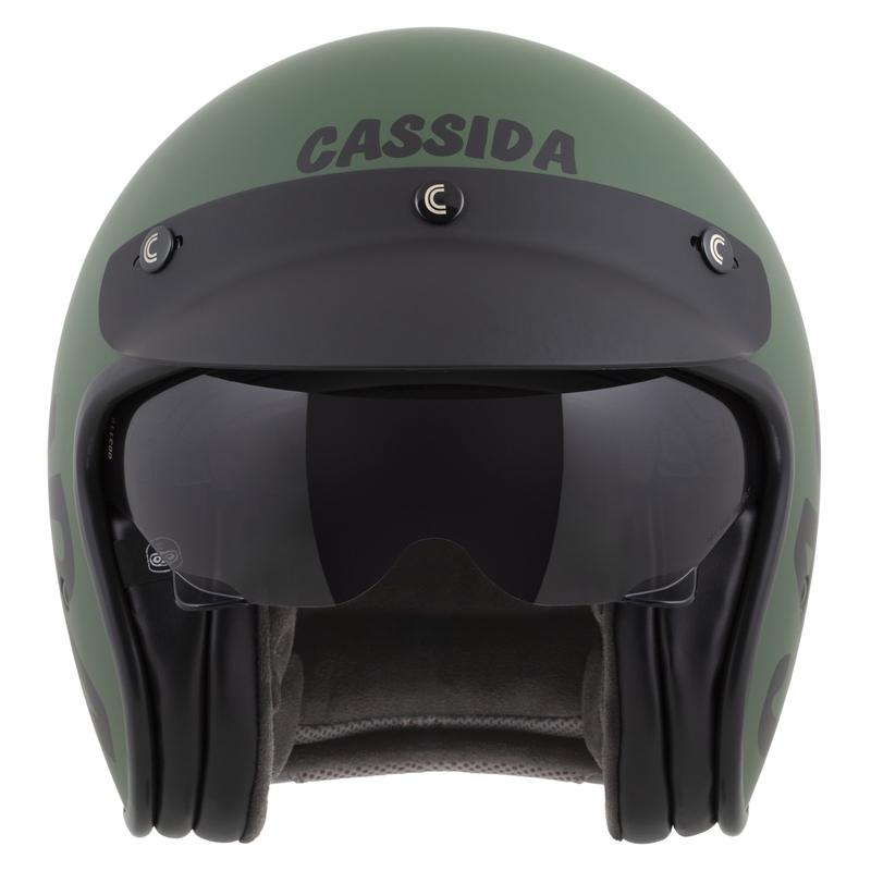 Cassida Oxygen 2.0 Gear open moottoripyöräilykypärä matta vihreä-musta