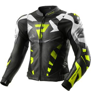 Rebelhorn Inferno musta-fluo-keltainen nahkainen moottoripyörätakki