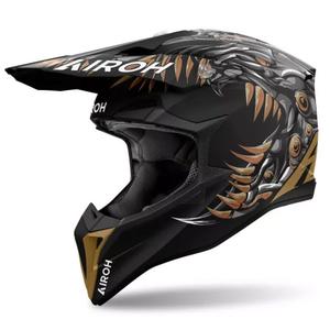 Motocross kypärä Airoh Wraaap Cyborg mattamusta