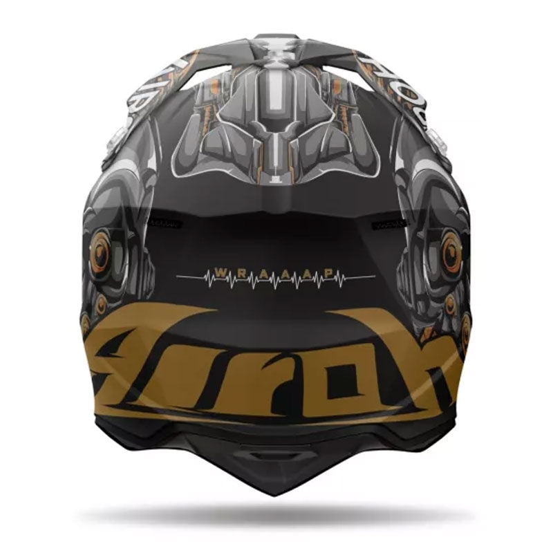Motocross kypärä Airoh Wraaap Cyborg mattamusta