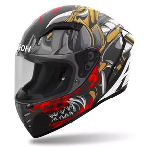 Integroitu moottoripyöräilykypärä Airoh Connor Samurai matta musta-punainen-punaruskea-harmaa