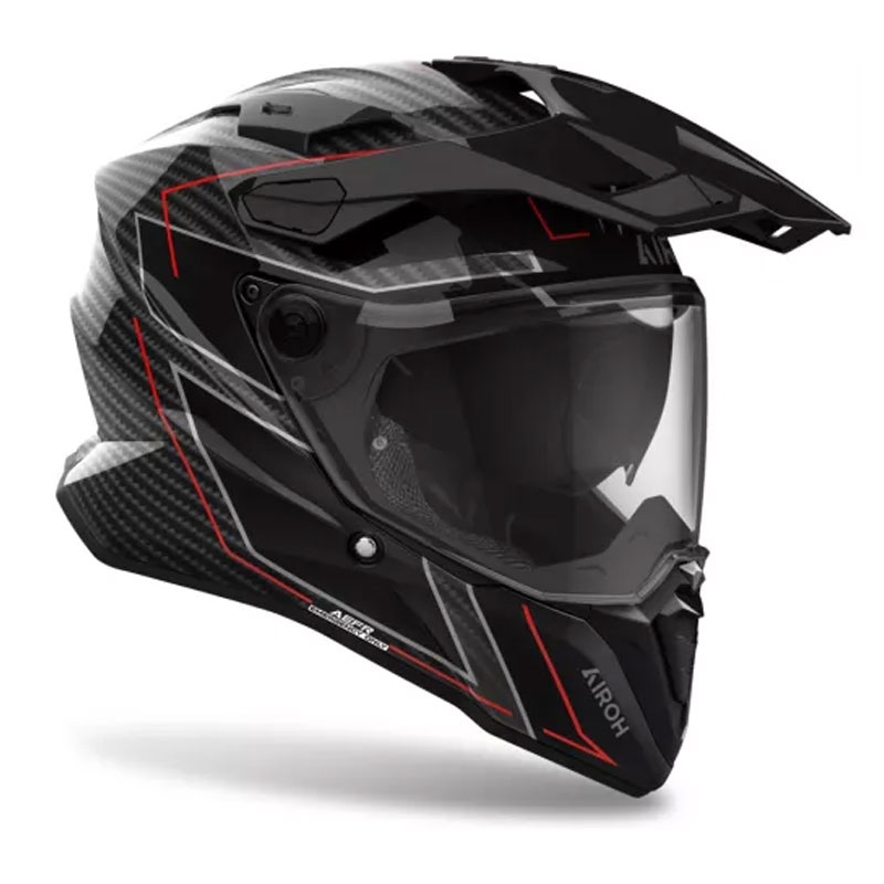 Airoh Commander 2 Carbon Tyylikäs musta-punainen endurokypärä