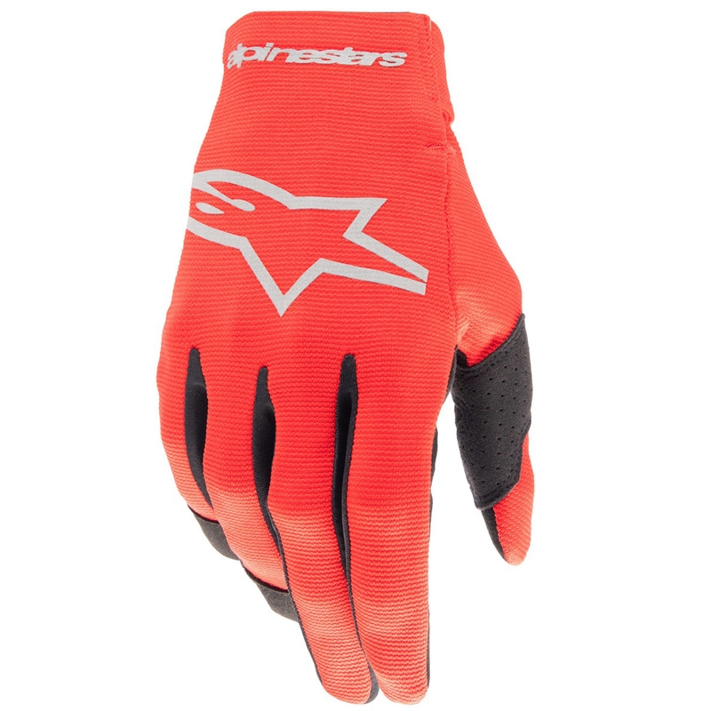 Alpinestars Radar lasten motocross käsineet punainen ja hopea