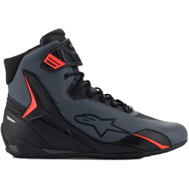 Alpinestars Faster-4 musta-harmaa-fluo-punainen moottoripyörä saappaat