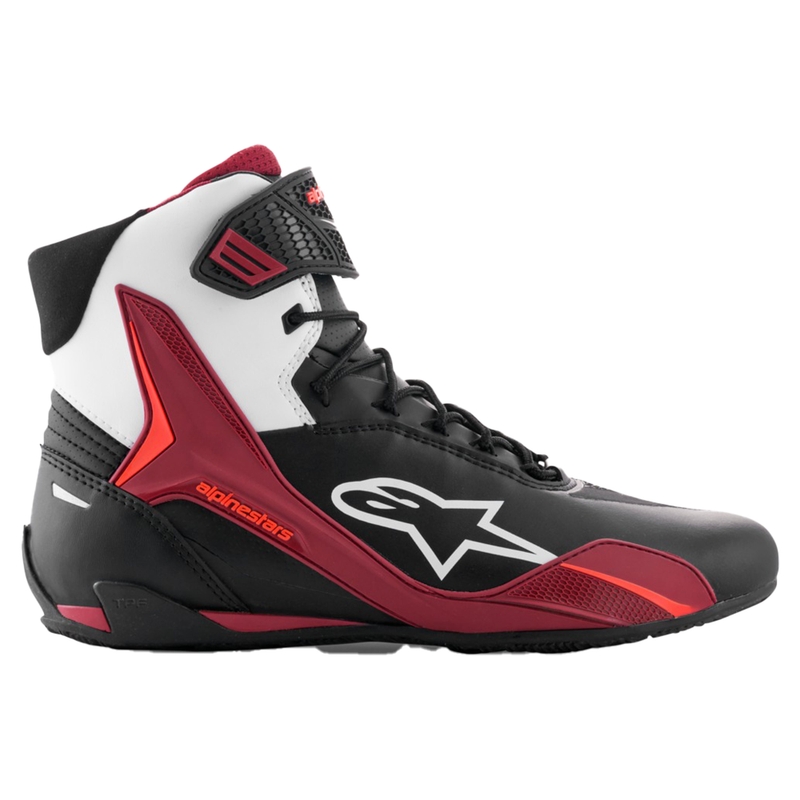 Alpinestars Faster-4 musta-valkoinen-tummanpunainen moottoripyörä saappaat