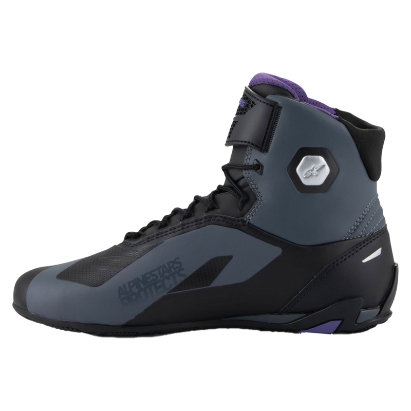 Naisten Alpinestars Stella Faster-4 Musta-Harmaa-Lila Moottoripyöräsaappaat