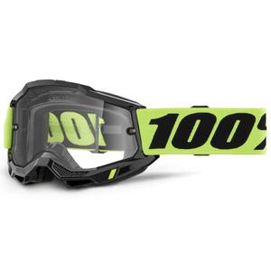 Motocross-lasit 100% ACCURI 2 Enduro keltaiset kaksinkertaisella kirkkaalla pleksillä.