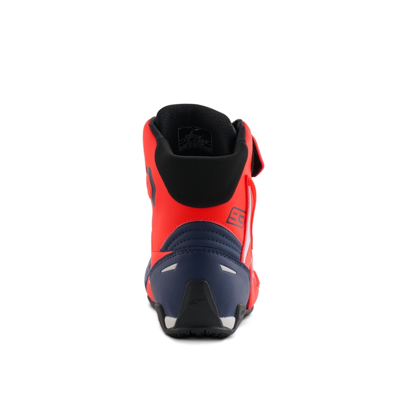 Alpinestars Faster-4 collection MM93 fluo punainen-sininen-valkoinen moottoripyöräsaappaat