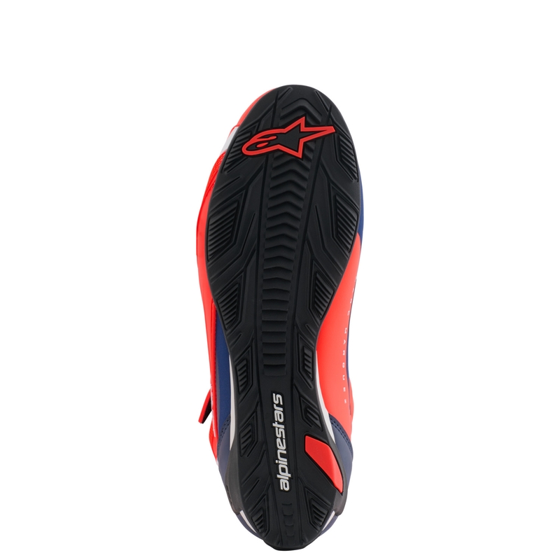 Alpinestars Faster-4 collection MM93 fluo punainen-sininen-valkoinen moottoripyöräsaappaat