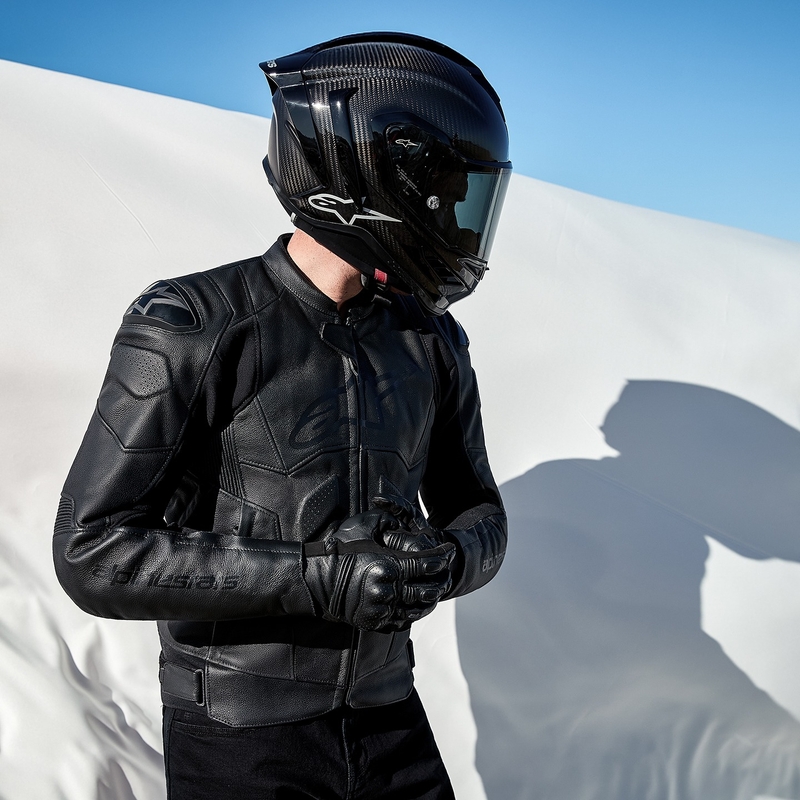 Alpinestars Dusk Musta Nahka Moottoripyöräily takki