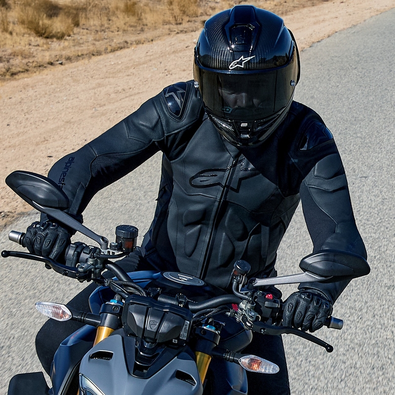 Alpinestars Dusk Musta Nahka Moottoripyöräily takki