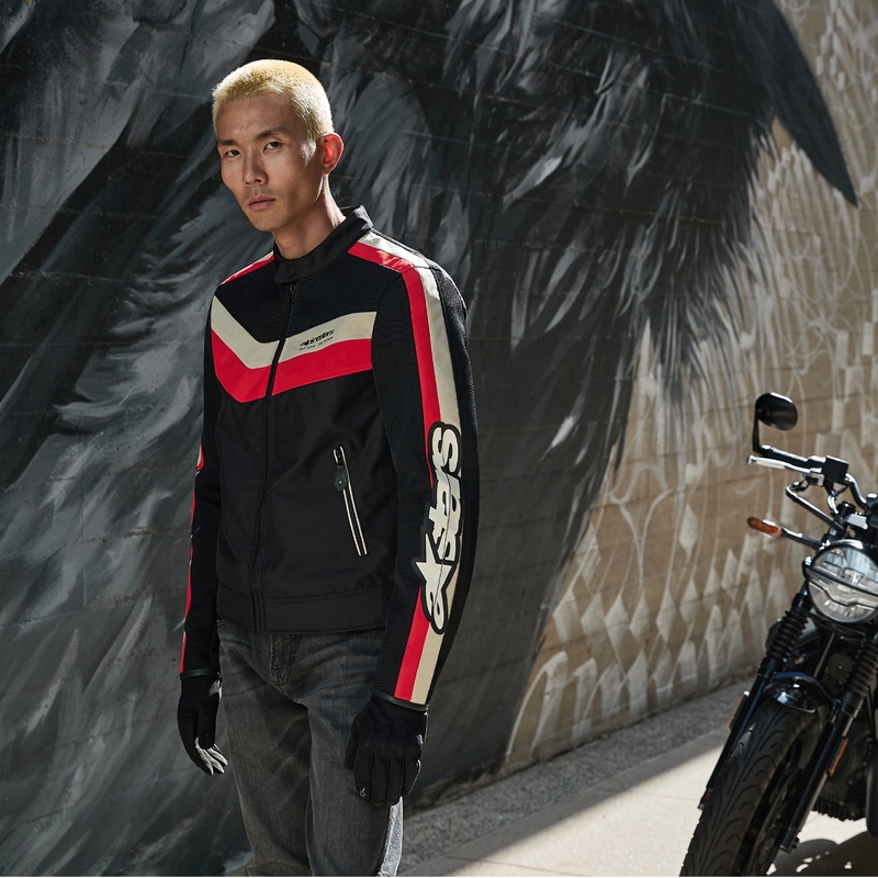 Alpinestars T-Dyno Air Musta-Punainen-Beige Moottoripyöräily takki