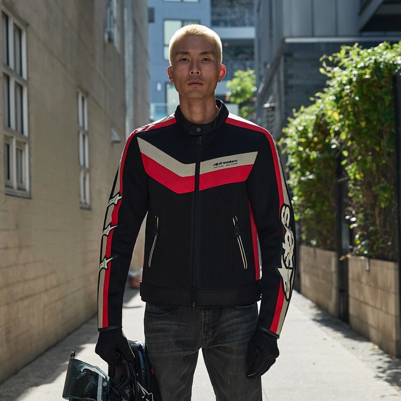 Alpinestars T-Dyno Air Musta-Punainen-Beige Moottoripyöräily takki