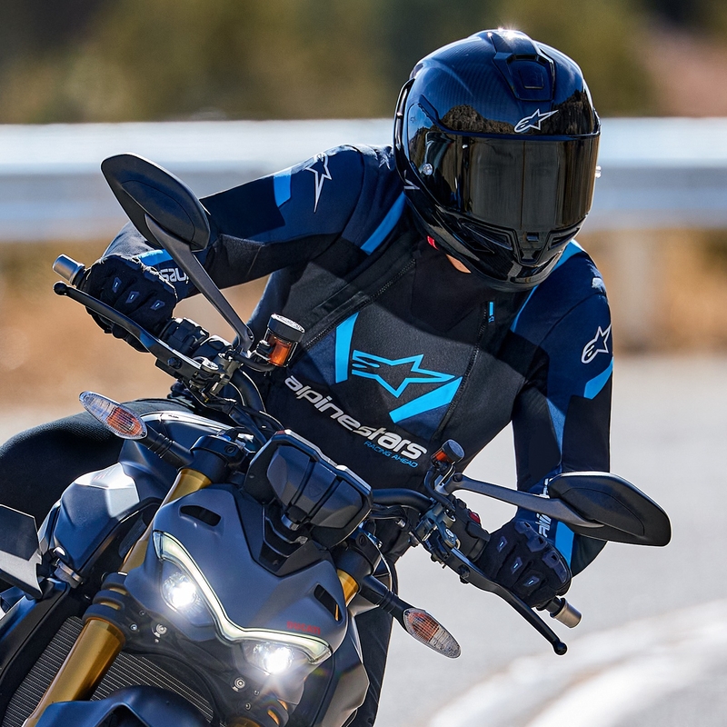 Alpinestars T-Stunt Air Musta-Sininen-Helonsininen Moottoripyöräily takki