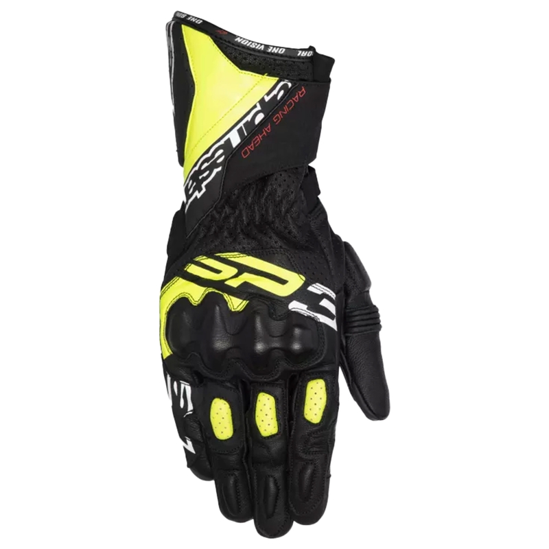 Alpinestars SP-3 musta-fluo-kelta-valkoiset moottoripyöräilyhanskat