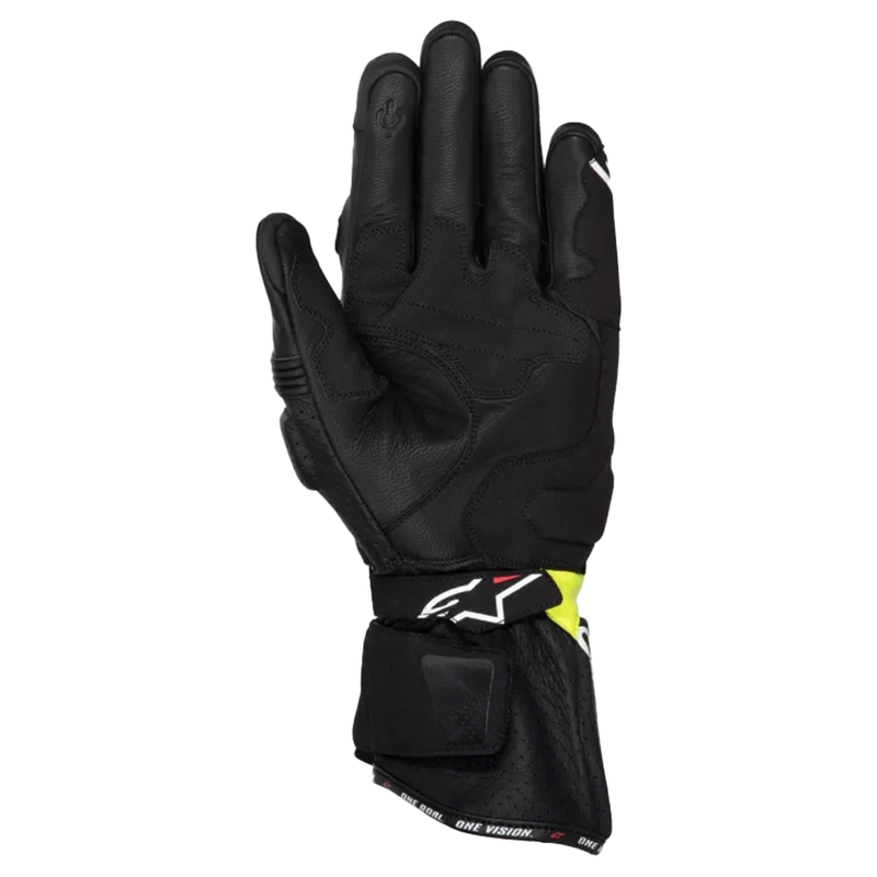 Alpinestars SP-3 musta-fluo-kelta-valkoiset moottoripyöräilyhanskat