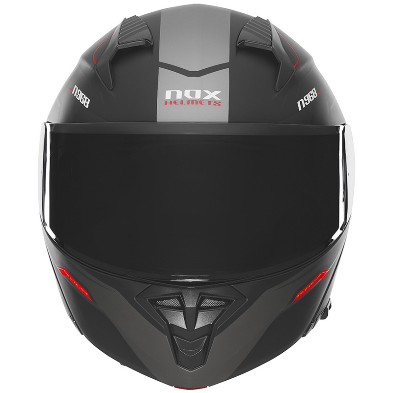 Vyklápěcí helma na motorku NOX N968 Ultra matná černo-červená