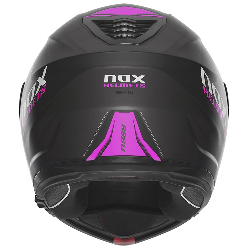 NOX N968 Ultra mattamusta ja vaaleanpunainen flip-up moottoripyöräkypärä