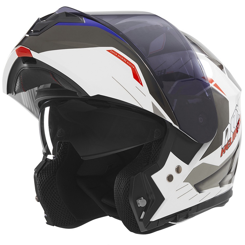 NOX N968 Ultra valkoinen-harmaa moottoripyöräilykypärä