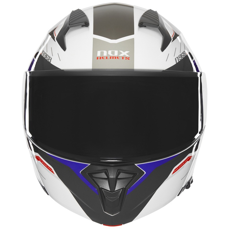 NOX N968 Ultra valkoinen-harmaa moottoripyöräilykypärä