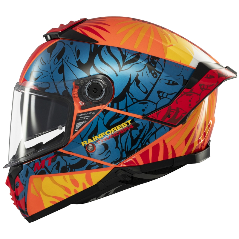 MT Thunder 4 SV Rainforest integraalinen moottoripyöräilykypärä sini-oranssi