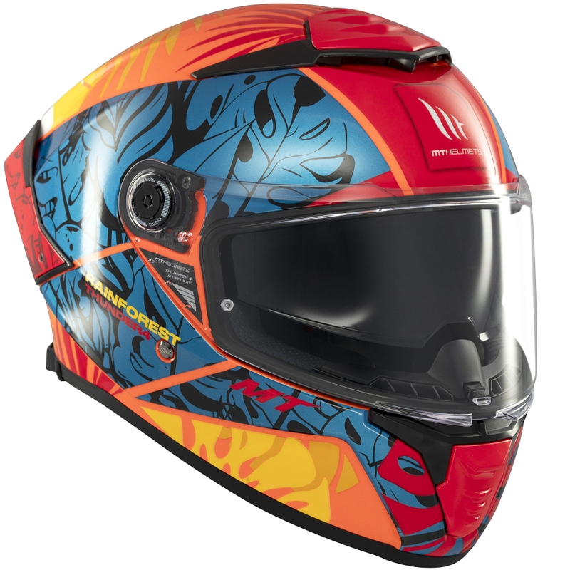 MT Thunder 4 SV Rainforest integraalinen moottoripyöräilykypärä sini-oranssi