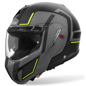 Flip-up moottoripyöräilykypärä Airoh Mathisse 2 Genius mattakeltainen