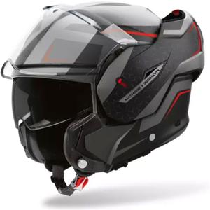 Airoh Mathisse 2 Magnet Matte harmaa-musta-punainen flip-up moottoripyöräkypärä