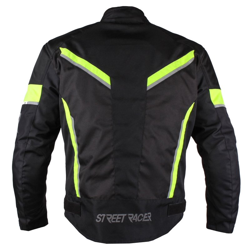Bunda na motorku Street Racer Prestige černo-fluo žlutá výprodej