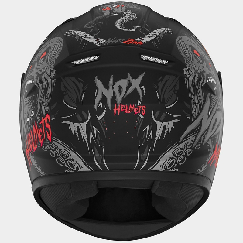 Lapsen integroitu moottoripyöräkypärä NOX N731 ZUMBI matta musta-punainen