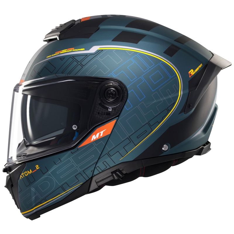 MT Atom 2 SV Destiny flip-up moottoripyöräilykypärä matta vihreä-musta