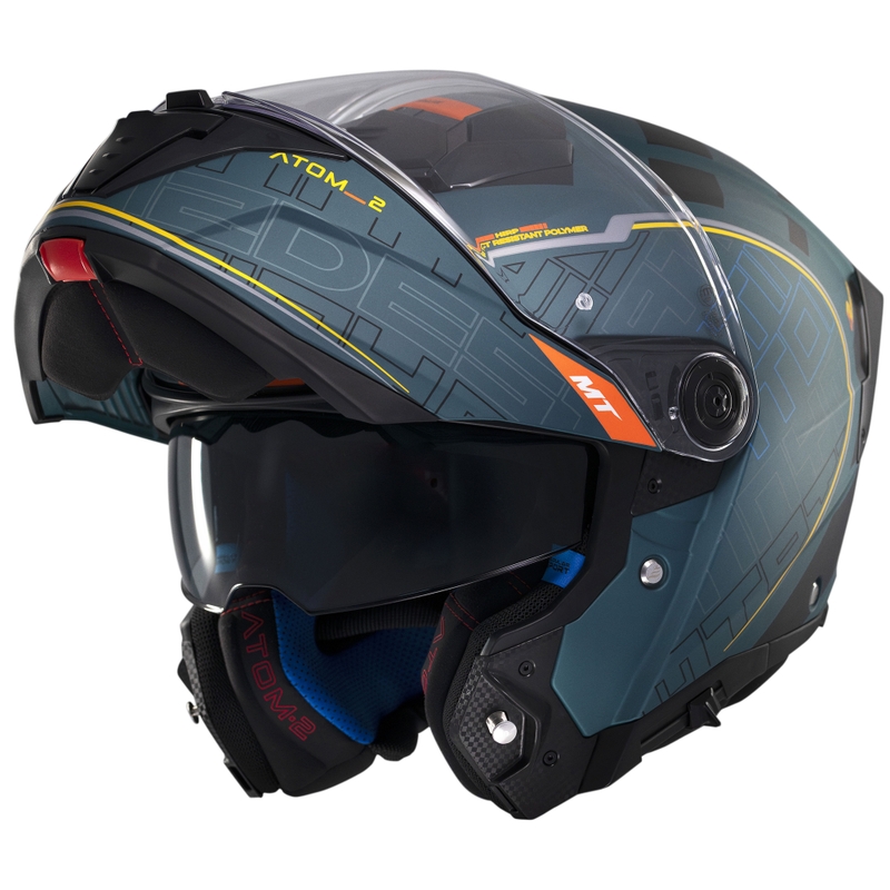 MT Atom 2 SV Destiny flip-up moottoripyöräilykypärä matta vihreä-musta