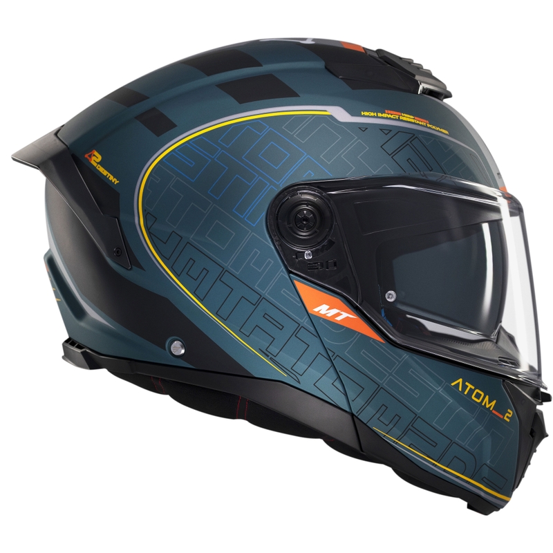 MT Atom 2 SV Destiny flip-up moottoripyöräilykypärä matta vihreä-musta