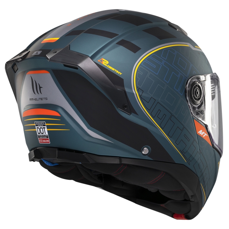 MT Atom 2 SV Destiny flip-up moottoripyöräilykypärä matta vihreä-musta