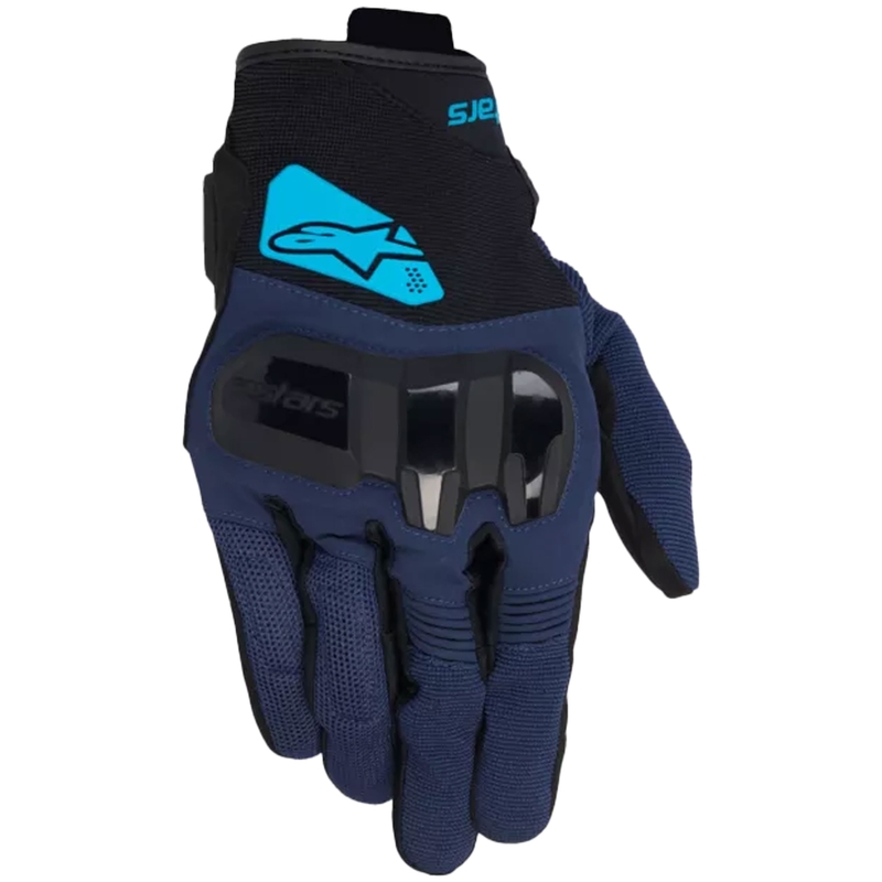 Alpinestars Chrome V2 Musta-Sininen-Valonsininen Moottoripyöräilykäsineet