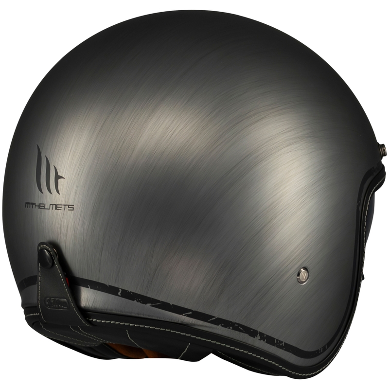 MT Le Mans 2 SV Scratched Chrome Avoin moottoripyöräilykypärä Mattaharmaa