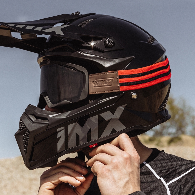 Motocross lasit iMX Endurance Rust musta-punainen savu plexillä