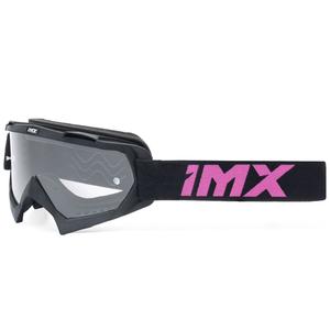 Motocross lasit iMX Mud musta ja vaaleanpunainen kirkkaalla pleksillä.