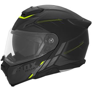 Avattava moottoripyöräkypärä NOX N967 Synchro mattamusta-fluo-keltainen