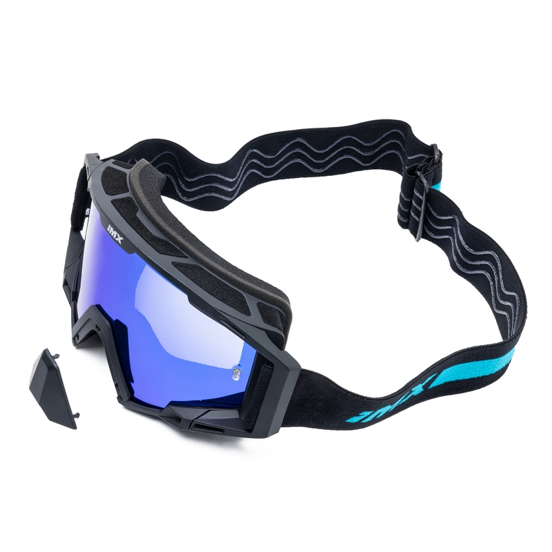 Motocross lasit iMX Sand musta-sininen sinisellä iridium plexillä