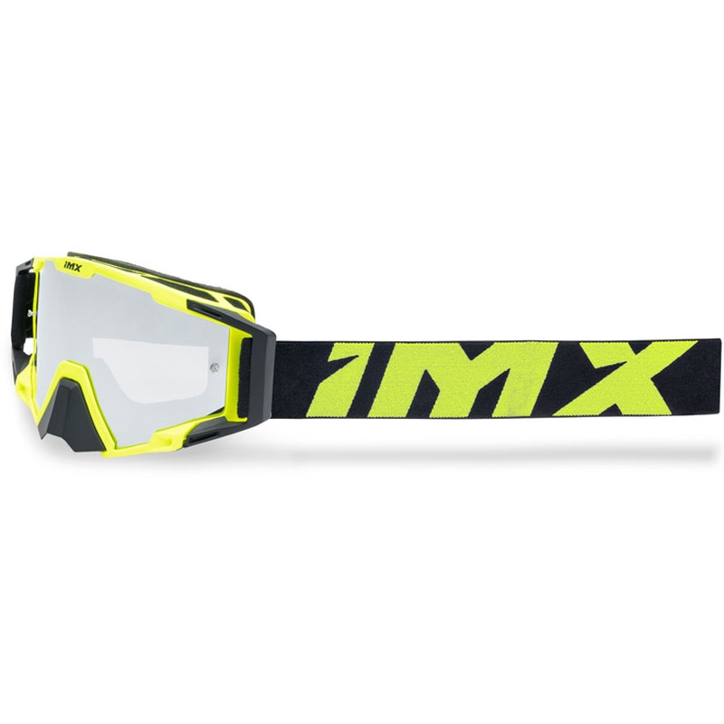 Motocross-lasit iMX Sand kelta-musta iridium plexi silmälasilla.