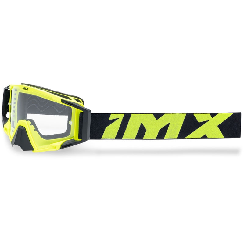 Motocross-lasit iMX Sand kelta-musta iridium plexi silmälasilla.