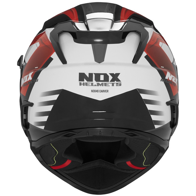 Integroitu moottoripyöräkypärä NOX N304S CARVER musta-valko-punainen