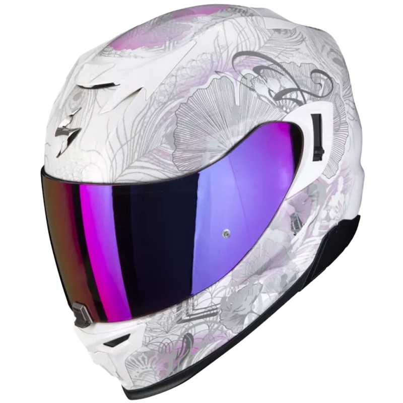 Integroitu moottoripyöräilykypärä Scorpion EXO-520 EVO Air Melrose pearl valkoinen-vaaleanpunainen