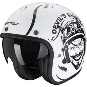 Avoin moottoripyöräilykypärä Scorpion Belfast Evo ROMEO mattamusta ja valkoinen alennusmyynti