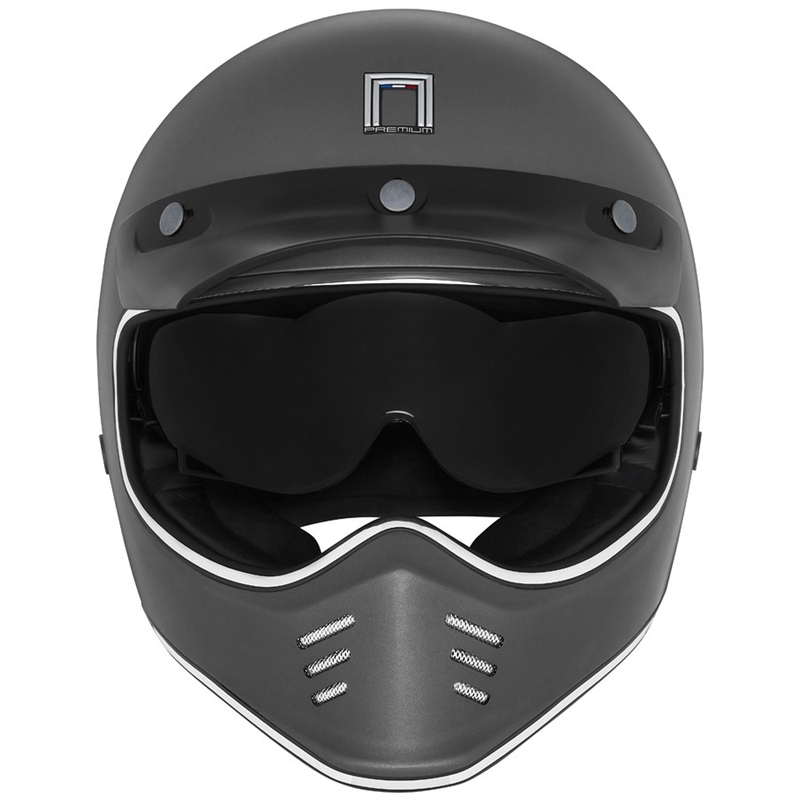 Integroitu moottoripyöräkypärä NOX PREMIUM SEVENTY II titaani