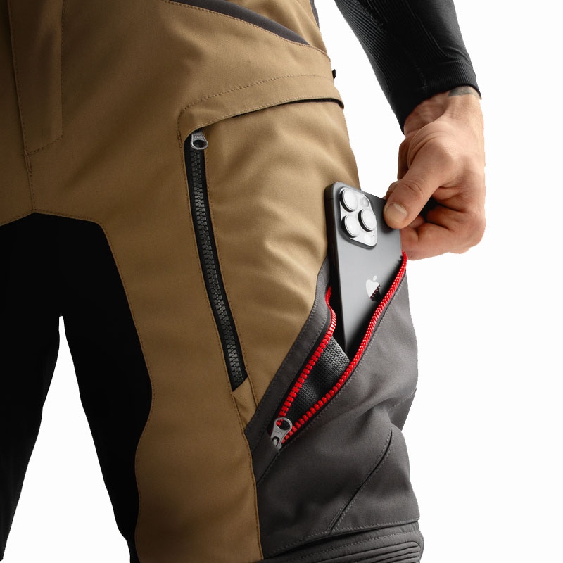 Rebelhorn Hardy 3.0 Moottoripyöräilyhousut Beige-harmaa-punainen