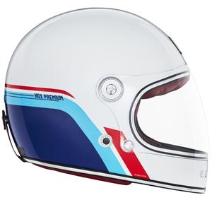 Integroitu moottoripyöräilykypärä NOX PREMIUM REVENGE valkoinen-sininen-punainen