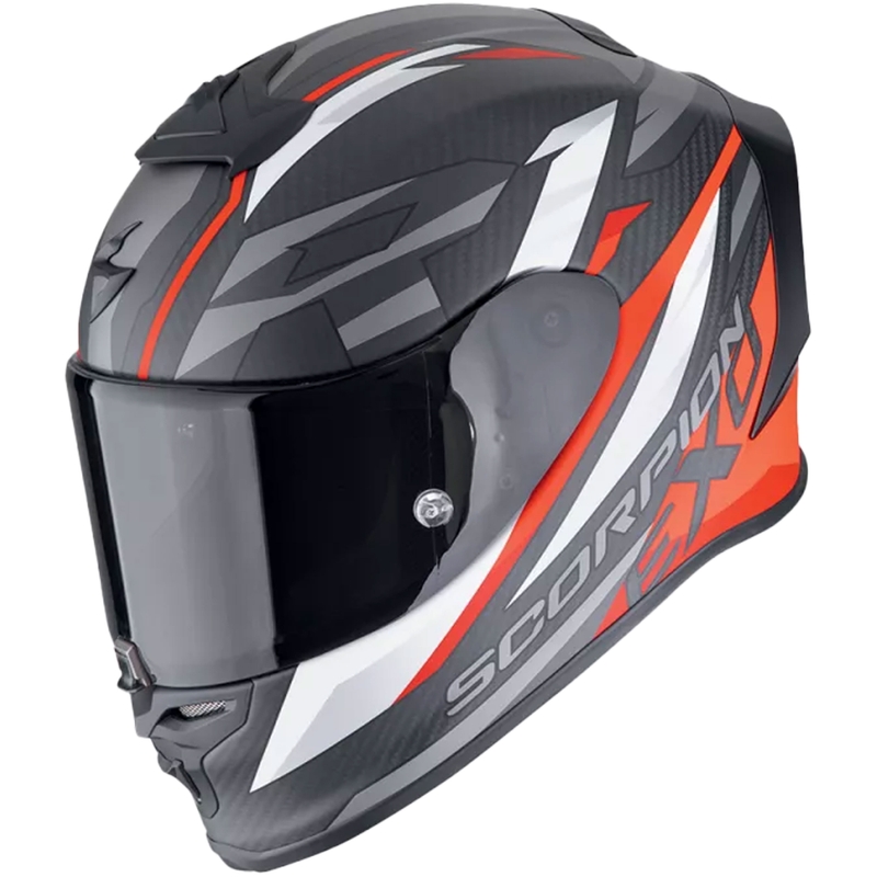 Integroitu moottoripyöräilykypärä Scorpion EXO-R1 EVO CARBON AIR RUNNER matta musta-punainen